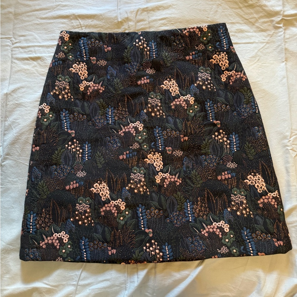 Ann Taylor Embroidered A Line Skirt Glittery